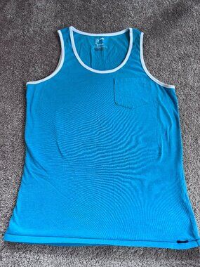 On The Byas PacSun Teal Blue Pocket Ringer Tank Top Size S | Y2K Vintage 2009 Sk